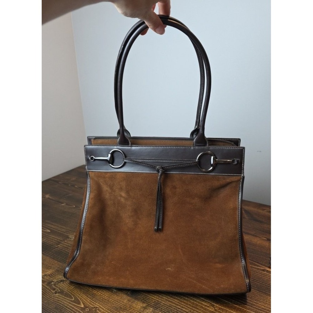 Vintage Franklin Covey Women's Purse Shoulder Bag Brown Suede